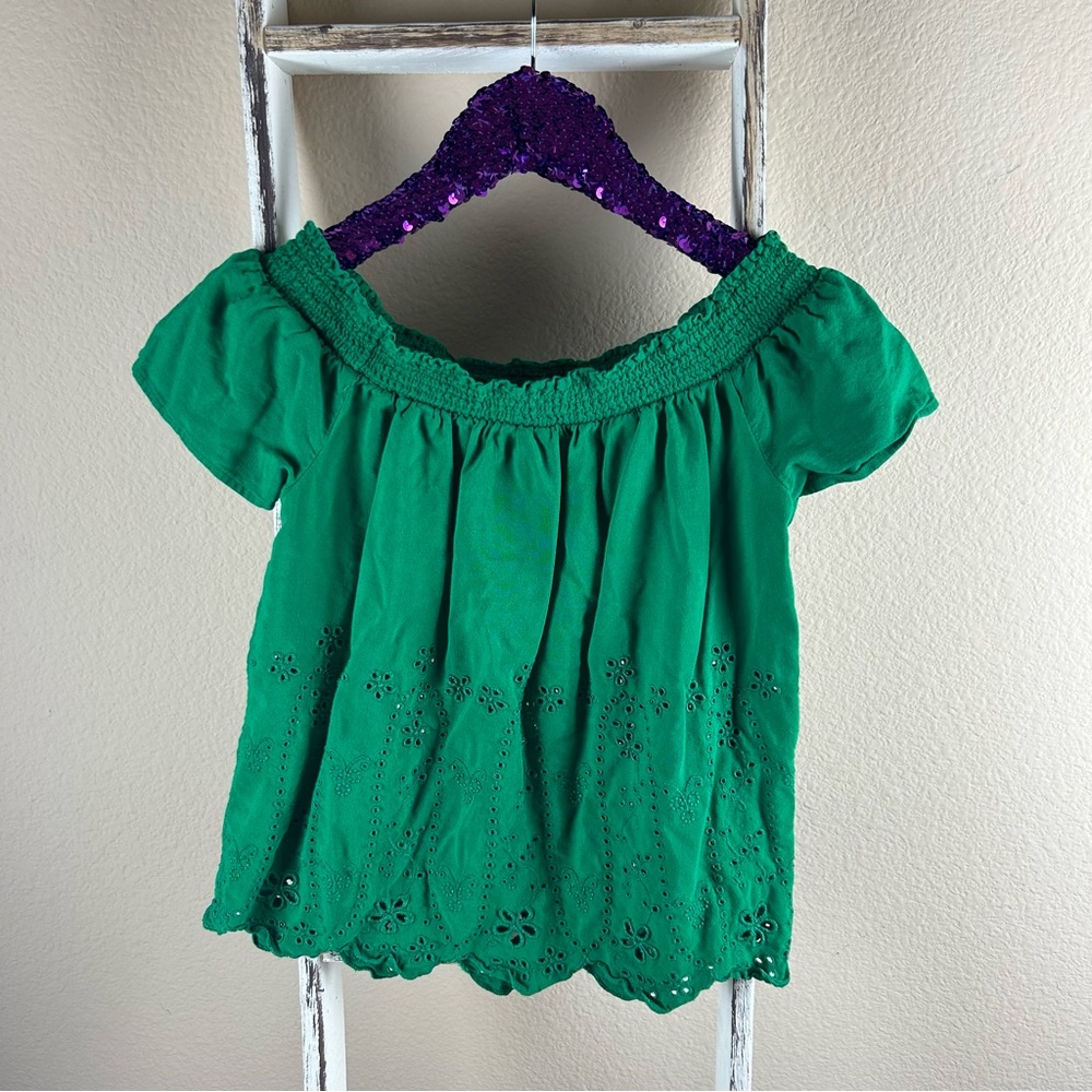 Old Navy Off Shoulder Green Top sz small